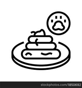 tapeworm in poo line icon vector. tapeworm in poo sign. isolated contour symbol black illustration. tapeworm in poo line icon vector illustration