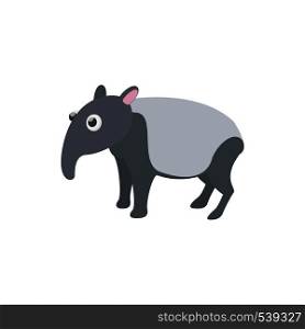Tapir icon in cartoon style on a white background. Tapir icon in cartoon style