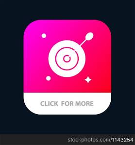 Target, Aim, Arrow Mobile App Button. Android and IOS Glyph Version