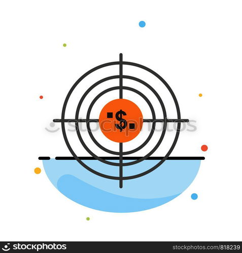 Target, Aim, Business, Cash, Financial, Funds, Hunting, Money Abstract Flat Color Icon Template