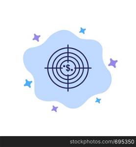 Target, Aim, Business, Cash, Financial, Funds, Hunting, Money Blue Icon on Abstract Cloud Background
