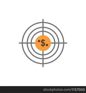 Target, Aim, Business, Cash, Financial, Funds, Hunting, Money Flat Color Icon. Vector icon banner Template