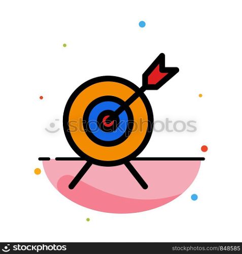 Target, Aim, Goal Abstract Flat Color Icon Template