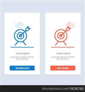 Target, Aim, Goal Blue and Red Download and Buy Now web Widget Card Template