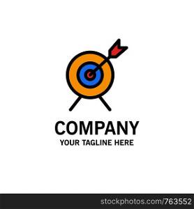 Target, Aim, Goal Business Logo Template. Flat Color