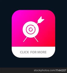 Target, Aim, Goal Mobile App Button. Android and IOS Glyph Version