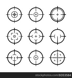 Target aim icons military set. Crosshair target weapon sniper army sight for gun or rifle.. Target aim icons military set. Crosshair target weapon sniper army sight for gun or rifle