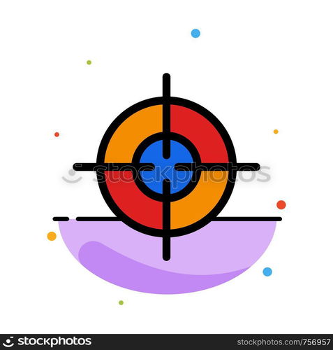 Target, Aim, Interface Abstract Flat Color Icon Template