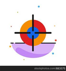 Target, Aim, Interface Abstract Flat Color Icon Template