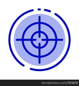 Target, Aim, Interface Blue Dotted Line Line Icon