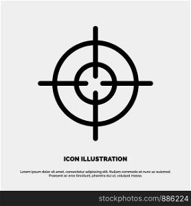 Target, Aim, Interface Line Icon Vector