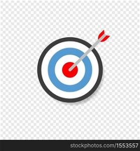 Target aiming vector flat perfection goal, arrow aim targeting concept illustration