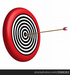 target and arrow against white background, abstract vector art illustration