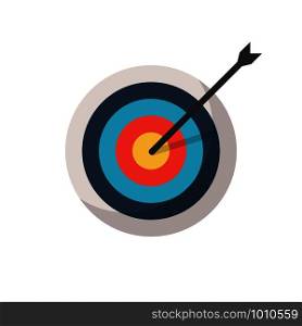target and arrow color icon in flat style. target and arrow color icon in flat