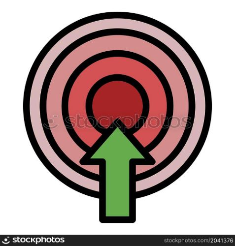 Target and arrow icon. Outline target and arrow vector icon color flat isolated. Target and arrow icon color outline vector