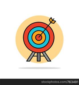 Target, Archery, Arrow, Board Abstract Circle Background Flat color Icon