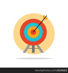 Target, Archery, Arrow, Board Abstract Circle Background Flat color Icon