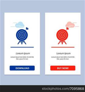 Target, Archery, Arrow, Board Blue and Red Download and Buy Now web Widget Card Template