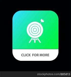 Target, Archery, Arrow, Board Mobile App Button. Android and IOS Glyph Version