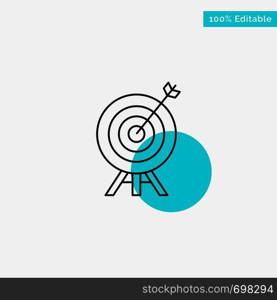 Target, Archery, Arrow, Board turquoise highlight circle point Vector icon