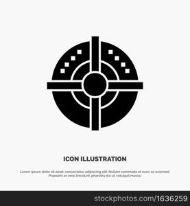 Target, Arrow, Strategy, Point solid Glyph Icon vector