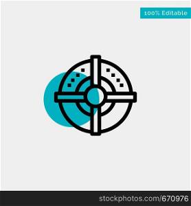 Target, Arrow, Strategy, Point turquoise highlight circle point Vector icon