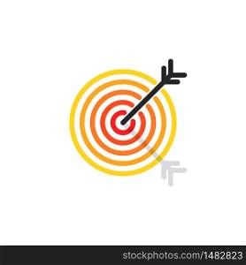 Target arrow vector accuracy aiming concept, aim perfection succes isolated icon illustration.