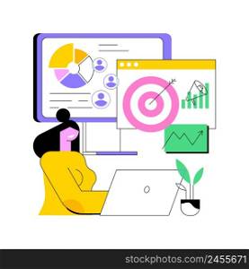 Target audience abstract concept vector illustration. Market segmentation, online digital markeing, media content campaign, user engagement and interaction, promotion channels abstract metaphor.. Target audience abstract concept vector illustration.