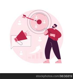 Target audience abstract concept vector illustration. Market segmentation, online digital markeing, media content campaign, user engagement and interaction, promotion channels abstract metaphor.. Target audience abstract concept vector illustration.