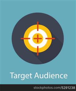Target Audience Flat Concept Icon Vector Illustration