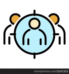 Target audience icon. Outline target audience vector icon color flat isolated. Target audience icon color outline vector