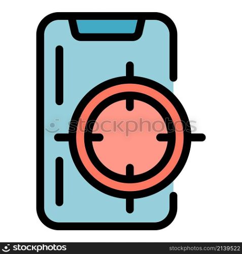 Target audience icon. Outline target audience vector icon color flat isolated. Target audience icon color outline vector