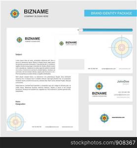 Target Business Letterhead, Envelope and visiting Card Design vector template
