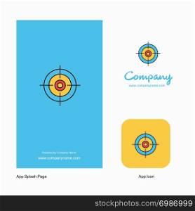 Target Company Logo App Icon and Splash Page Design. Creative Business App Design Elements