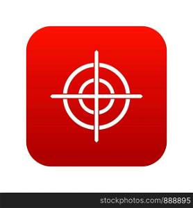 Target crosshair icon digital red for any design isolated on white vector illustration. Target crosshair icon digital red