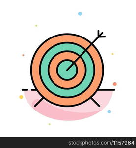 Target, Dart, Goal, Focus Abstract Flat Color Icon Template