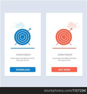 Target, Dart, Goal, Focus Blue and Red Download and Buy Now web Widget Card Template