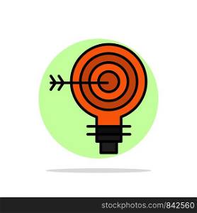 Target, Darts, Goal, Solution, Bulb, Idea Abstract Circle Background Flat color Icon