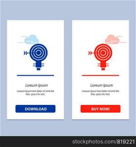 Target, Darts, Goal, Solution, Bulb, Idea Blue and Red Download and Buy Now web Widget Card Template