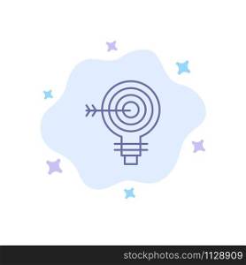 Target, Darts, Goal, Solution, Bulb, Idea Blue Icon on Abstract Cloud Background