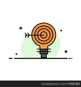 Target, Darts, Goal, Solution, Bulb, Idea Business Flat Line Filled Icon Vector Banner Template