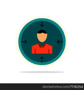 Target, Employee, Hr, Hunting, Personal, Resources, Resume Abstract Circle Background Flat color Icon