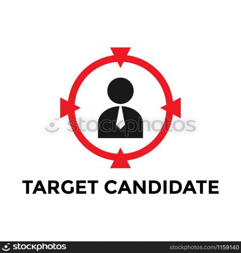 Target employee icon design template vector isolated illustration. Target employee icon design template vector isolated