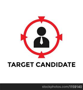 Target employee icon design template vector isolated illustration. Target employee icon design template vector isolated