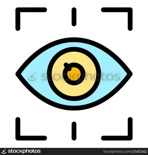 Target eye care icon. Outline Target eye care vector icon color flat isolated. Target eye care icon color outline vector