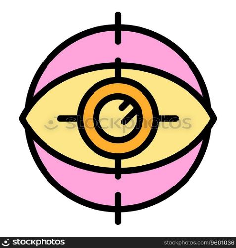 Target eye icon outline vector. Success goal. Cyber report color flat. Target eye icon vector flat