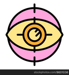 Target eye icon outline vector. Success goal. Cyber report color flat. Target eye icon vector flat