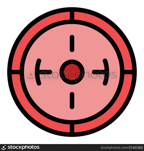 Target focus icon. Outline target focus vector icon color flat isolated. Target focus icon color outline vector