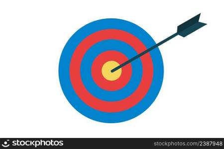 Target goal with arrow icon symbol flat vector illustration. Target goal with arrow icon symbol flat vector