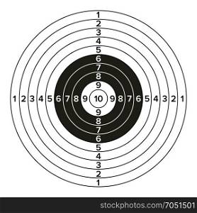 Target Gun Vector. Classic Paper Shooting Target Illustration. For Sport, Hunters, Military, Police, Illustration. Sport Target Blank Vector. Classic Paper Shooting Round Aim, Target Illustration